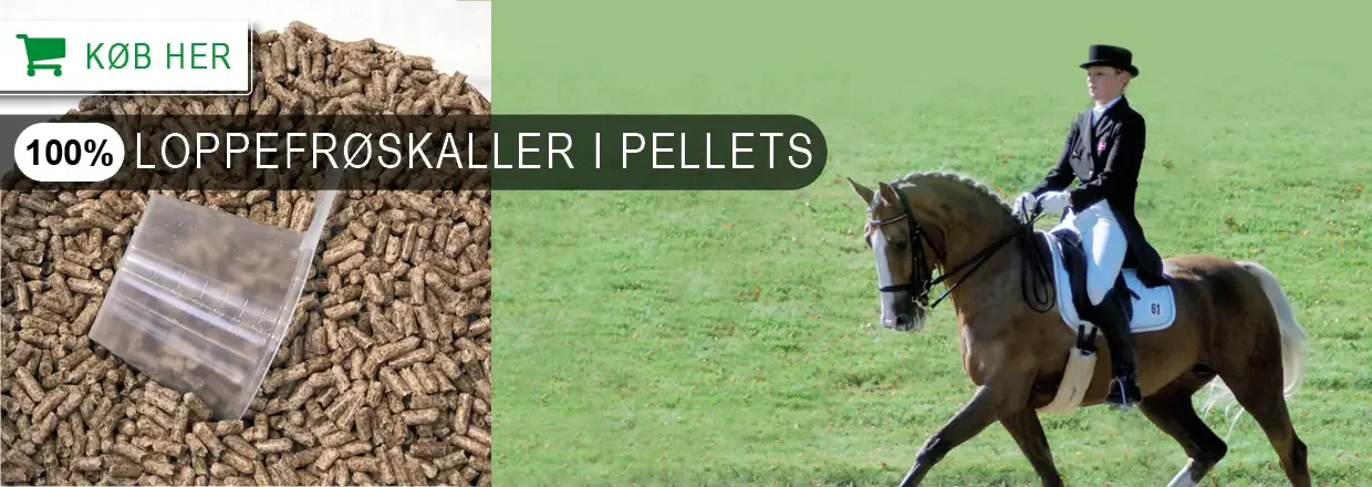 Rene loppefrøskaller i pellets